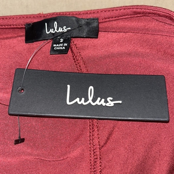 NWT Lulus Burgundy Rust Surplice Wrap Front V-Neck Short Sleeve Bodysuit - S - Picture 8 of 11